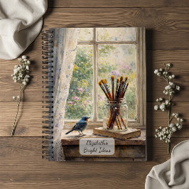 Cuaderno Pinceles de artista escena de ventana