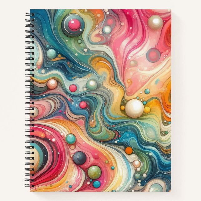 CUADERNO PINCHAS DE ABSTRACTO AZUL AMARILLO ROJO (Anverso)