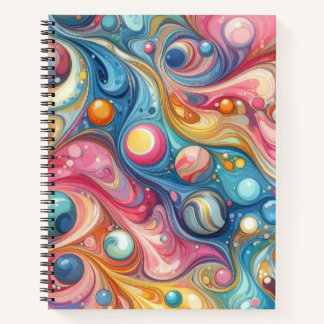 CUADERNO PINCHAS DE ABSTRACTO AZUL AMARILLO ROJO