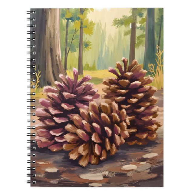 Cuaderno Pine Cones | Fall Autumn Watercolor Forest (Frente)