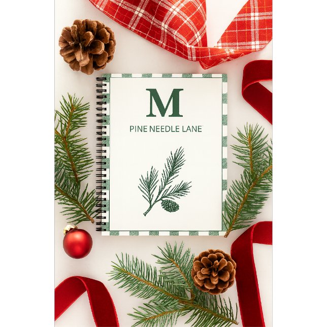 Cuaderno Pine Needle Lane - Gingham Rústico y Botánico (Subido por el creador)