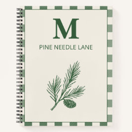 Cuaderno Pine Needle Lane - Rustic Gingham & Botanical