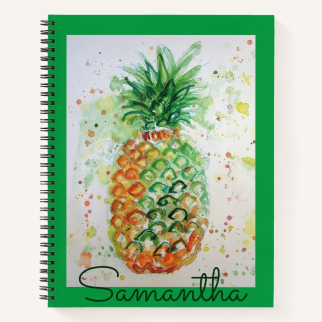 Cuaderno Pineapple Fruit Food Chicas tropicales Naranja Lim (Anverso)