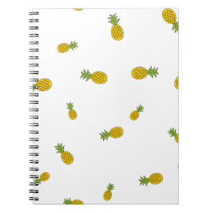 Cuaderno Pineapple lindo fondo de patrón sin costura. Vinta
