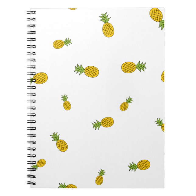 Cuaderno Pineapple lindo fondo de patrón sin costura. Vinta (Frente)