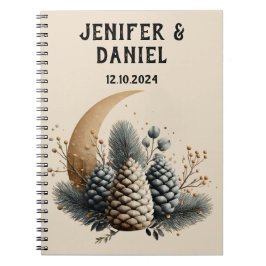 Cuaderno Pinecones y amor por el invierno de la luna crecie