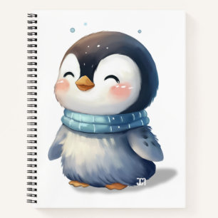 Cuaderno Pingüino acogedor - Arte digital lindo - bloc de n
