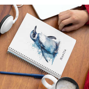 Cuaderno Pingüino acuático de Azure ártico, personalizado