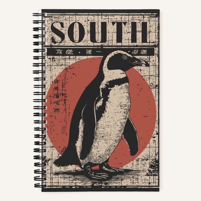 Cuaderno Pingüino con Sol del Sur y Mapa del Hielo (Anverso)