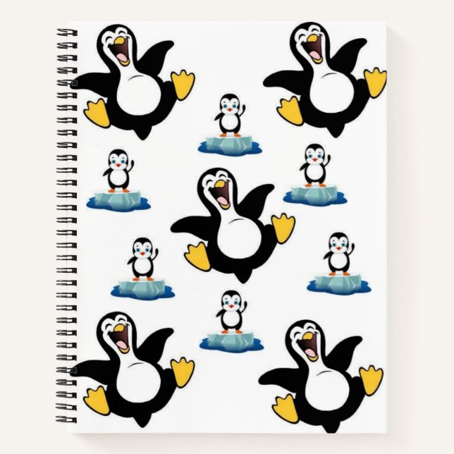 Cuaderno Pingüino de bloc de notas espiral (Anverso)