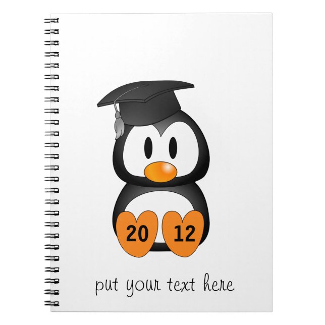 Cuaderno Pingüino de graduación de personalizable (Frente)