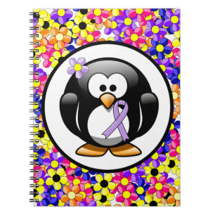 Cuaderno Pingüino de la cinta de seguridad de Lavender