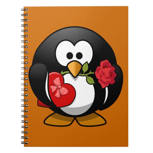 Cuaderno Pingüino feliz del el día de San Valentín (Frente)