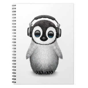 Cuaderno Pingüino lindo adaptable DJ del bebé con los