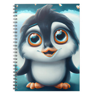 Cuaderno Pingüino lindo con grandes ojos para portátiles