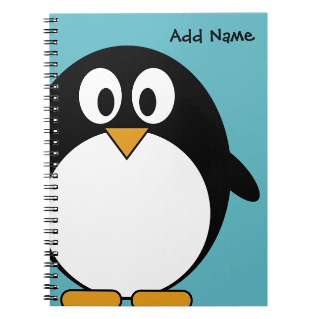 Cuaderno Pingüino lindo del dibujo animado (Frente)