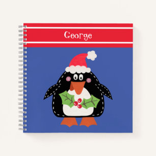 Cuaderno Pingüino Navidades personalizados