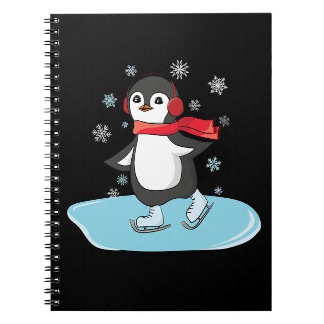 Cuaderno Pingüino patinando sobre hielo (Frente)