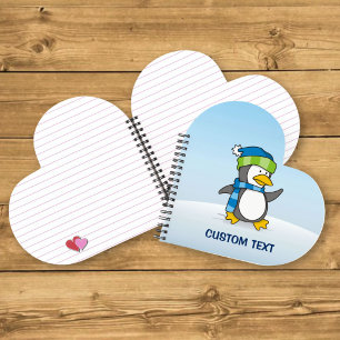 Cuaderno Pinguino pequeño caminando sobre la nieve