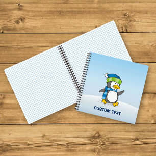 Cuaderno Pinguino pequeño caminando sobre la nieve