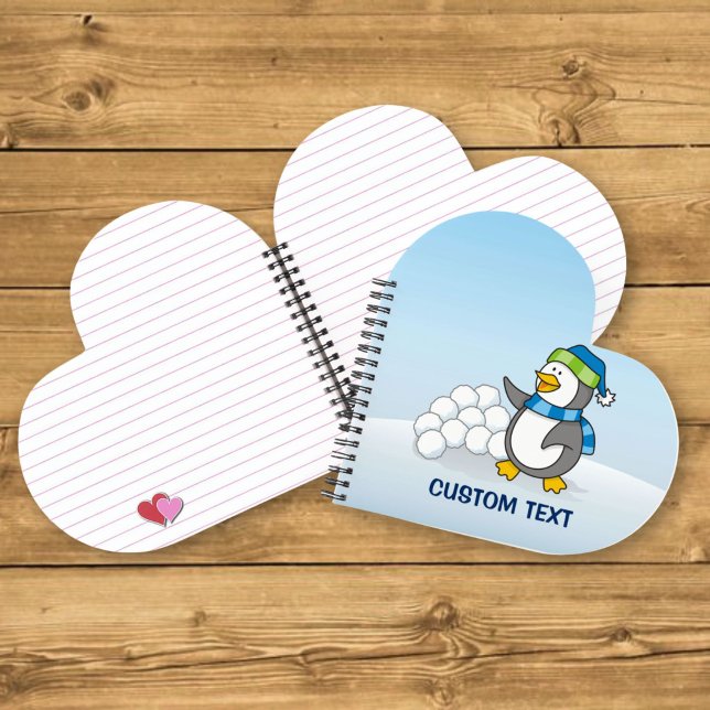Cuaderno Pinguino pequeño con bolas de nieve que agita (Subido por el creador)
