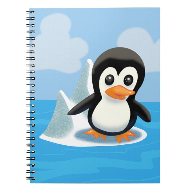 Cuaderno Pingüino Personalizado Adorable (Frente)