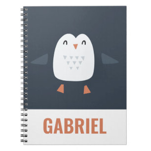Cuaderno pinguino personalizado divertido festivo para niño