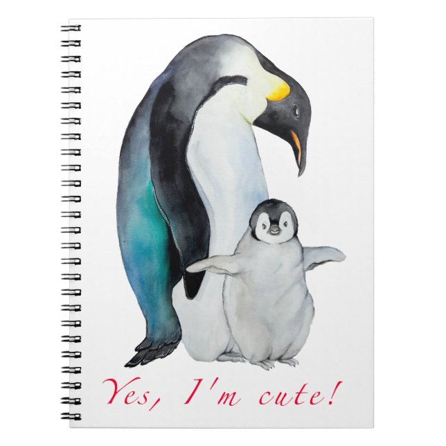 Cuaderno Pingüinos emperadores de acuarela cutánea (Frente)