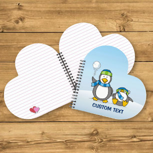 Cuaderno Pingüinos lanzando bolas de nieve