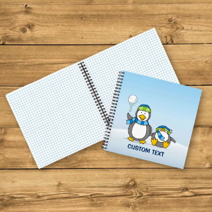 Cuaderno Pingüinos lanzando bolas de nieve