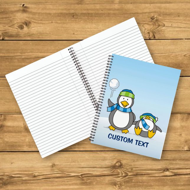 Cuaderno Pingüinos lanzando bolas de nieve (Subido por el creador)