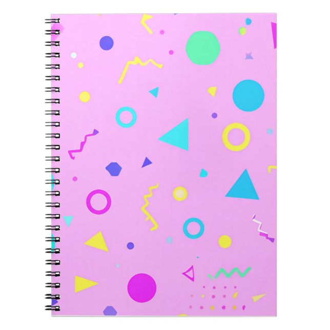 Cuaderno Pink 80s Memphis Geometric Pattern (Frente)