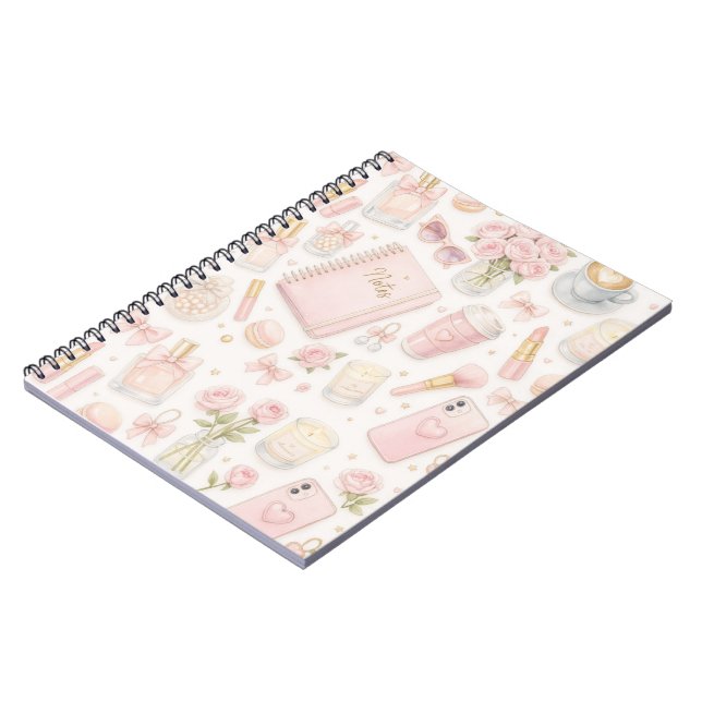 Cuaderno Pink Aesthetic Beauty Essentials Journal Cover (Lado Izquierdo)