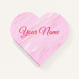 Cuaderno Pink and Gold Heart-Shaped