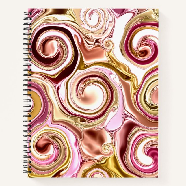 Cuaderno Pink and Gold Swirls (Anverso)