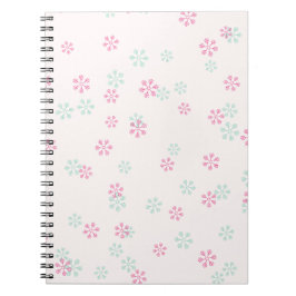 Cuaderno Pink And Green Snowflake Spiral Photo Notebook