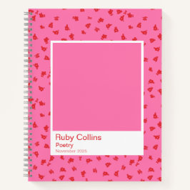 Cuaderno Pink and Red Floral Aesthetic Notebook