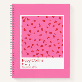 Cuaderno Pink and Red Floral Aesthetic Notebook