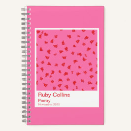 Cuaderno Pink and Red Floral Aesthetic Notebook