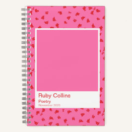 Cuaderno Pink and Red Floral Aesthetic Notebook