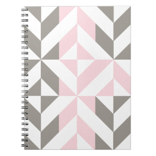 Cuaderno Pink and Silver Geometric ZigZag