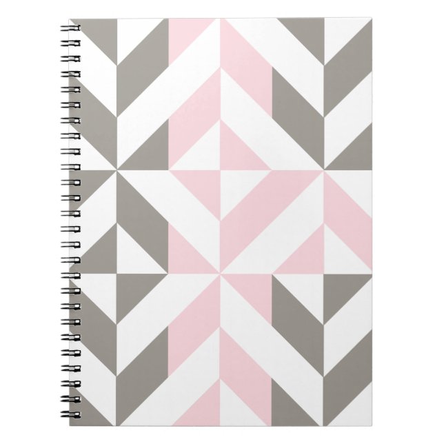 Cuaderno Pink and Silver Geometric ZigZag (Frente)