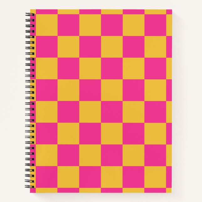 Cuaderno Pink and Yellow Checkerboard (Anverso)