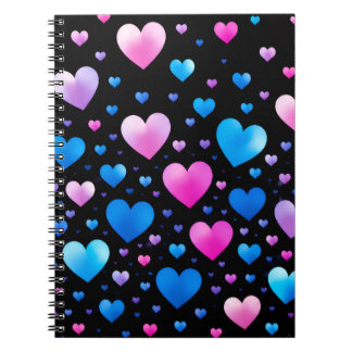 Cuaderno Pink & Blue Glowing Hearts