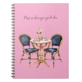 Cuaderno Pink Blue Paris Table Baguettes