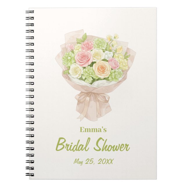 Cuaderno pink bouquet Bridal Shower (Frente)