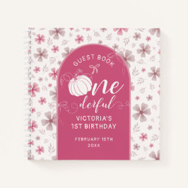 CUADERNO PINK BOW & ARCH FALL PUMPKIN FLOWERS BIRTHDAY