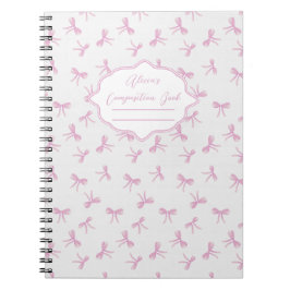 Cuaderno Pink bow Frilly Coquette Personalized Composition