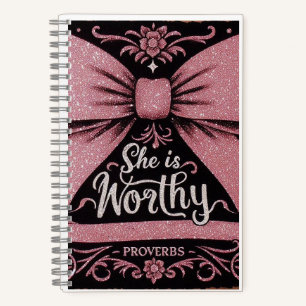 Cuaderno Pink Bow Journal Proverbs, es digna