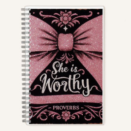 Cuaderno Pink Bow Journal Proverbs, es digna